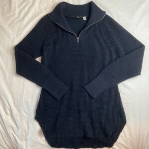 RDI Womens XS Navy‎ Blue 1/4 Zip Up Long Sleeve Knit Pullover Sweater